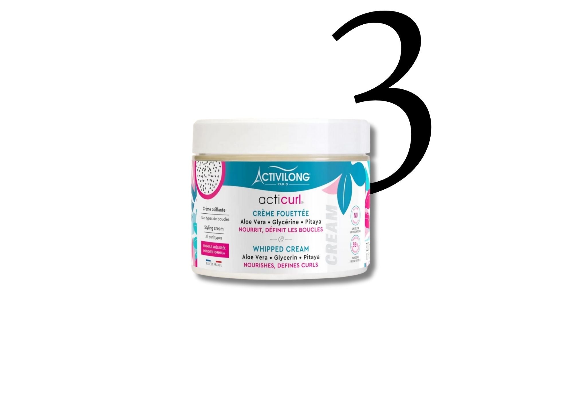Creme fouettee Acticurl de la marque Activilong pour les cheveux frises de Michoune