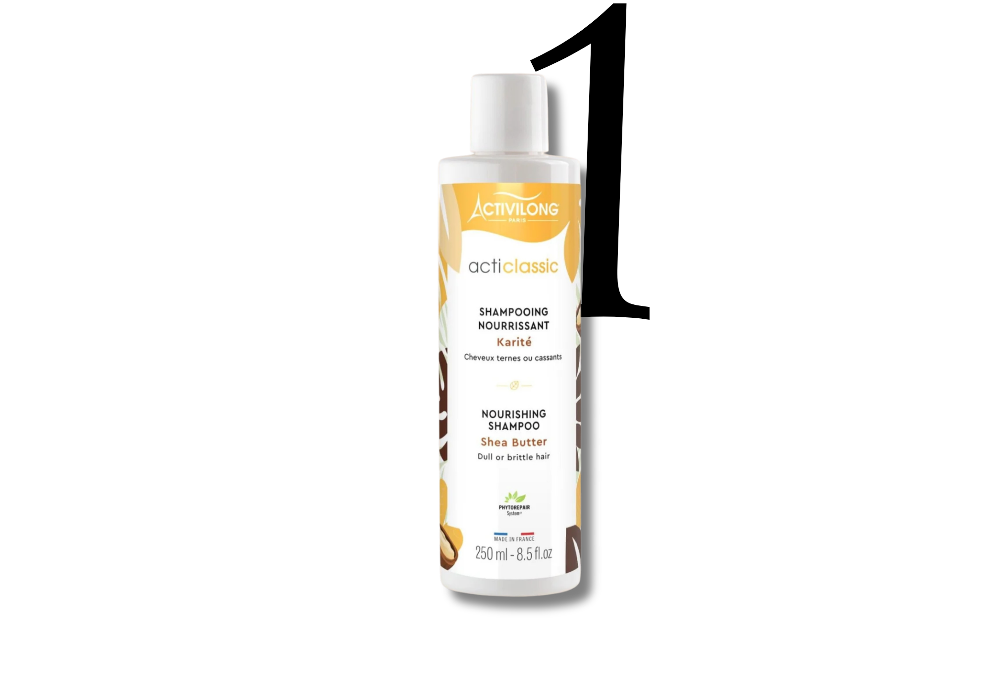 Etape 1 de la routine de Malice, le shampoing nourrissant karité d'Activilong