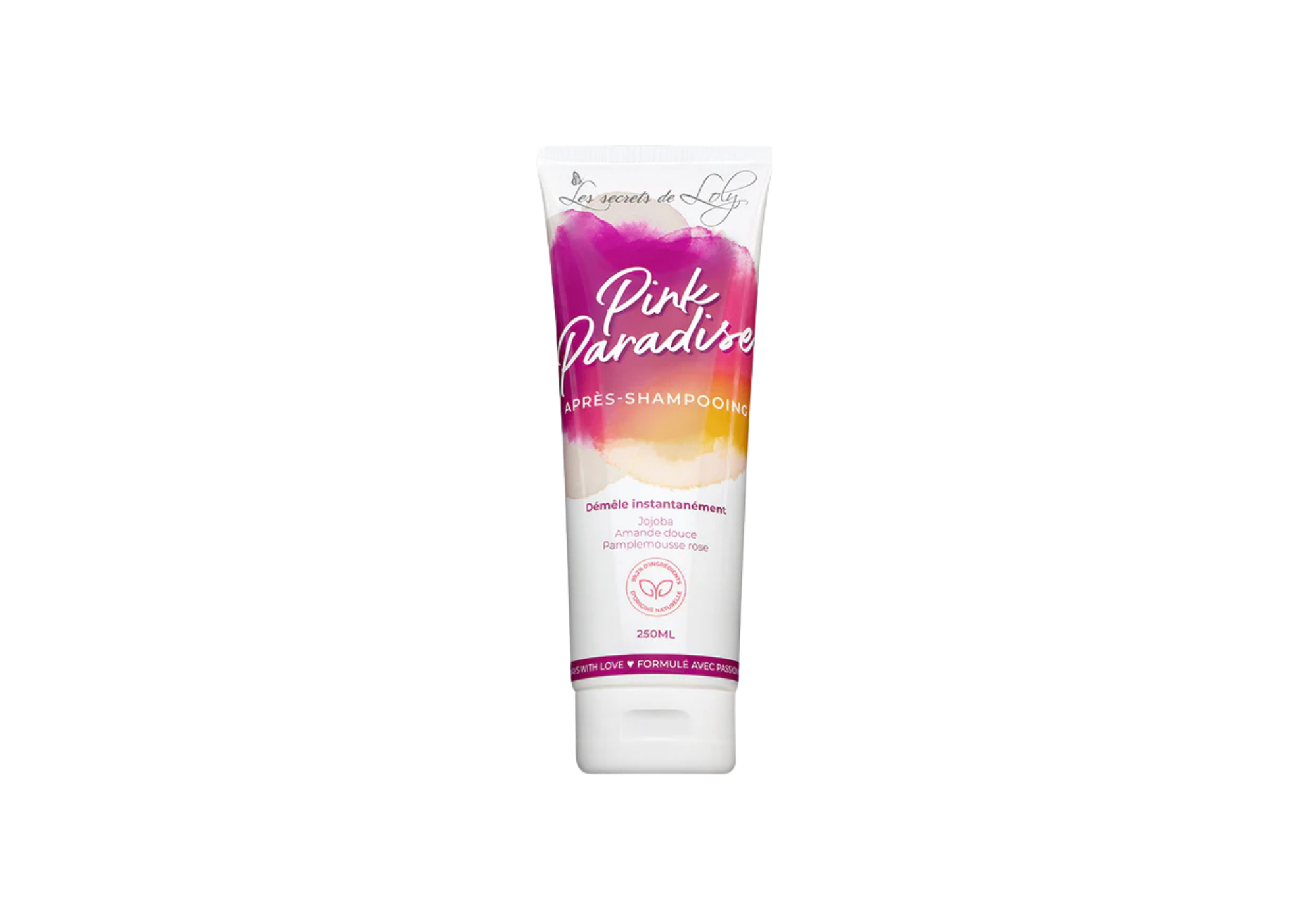 Après-shampooing Les Secrets de Loly “Pink Paradise” utilisé dans la routine de Yannick