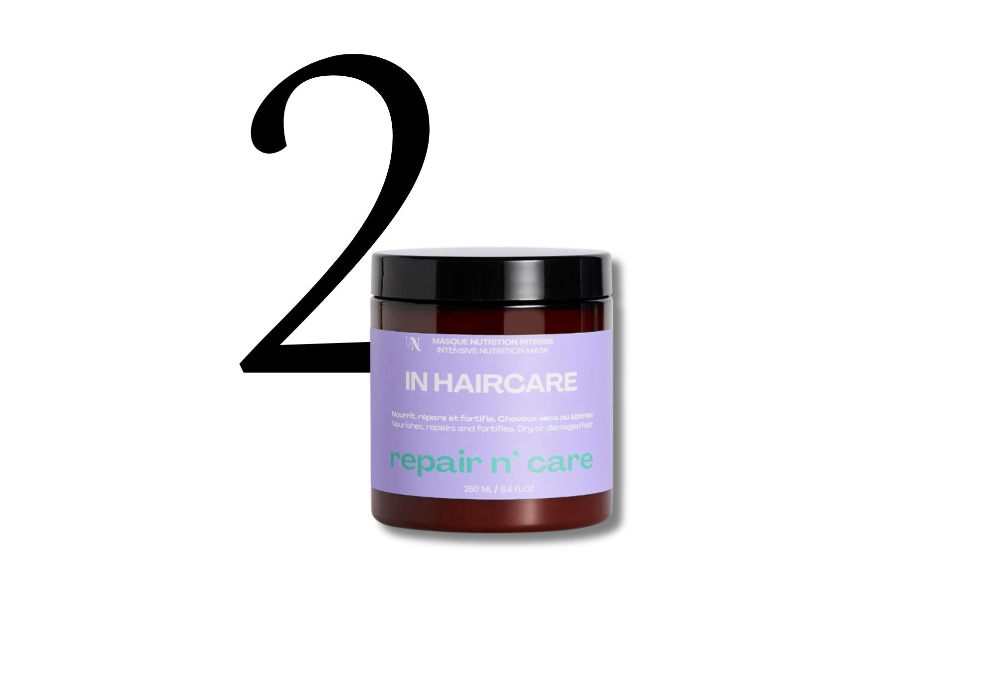 Masque nutrition intense Inhaircare utilisé dans la routine pour cheveux crepus et multi-textures de Lauren